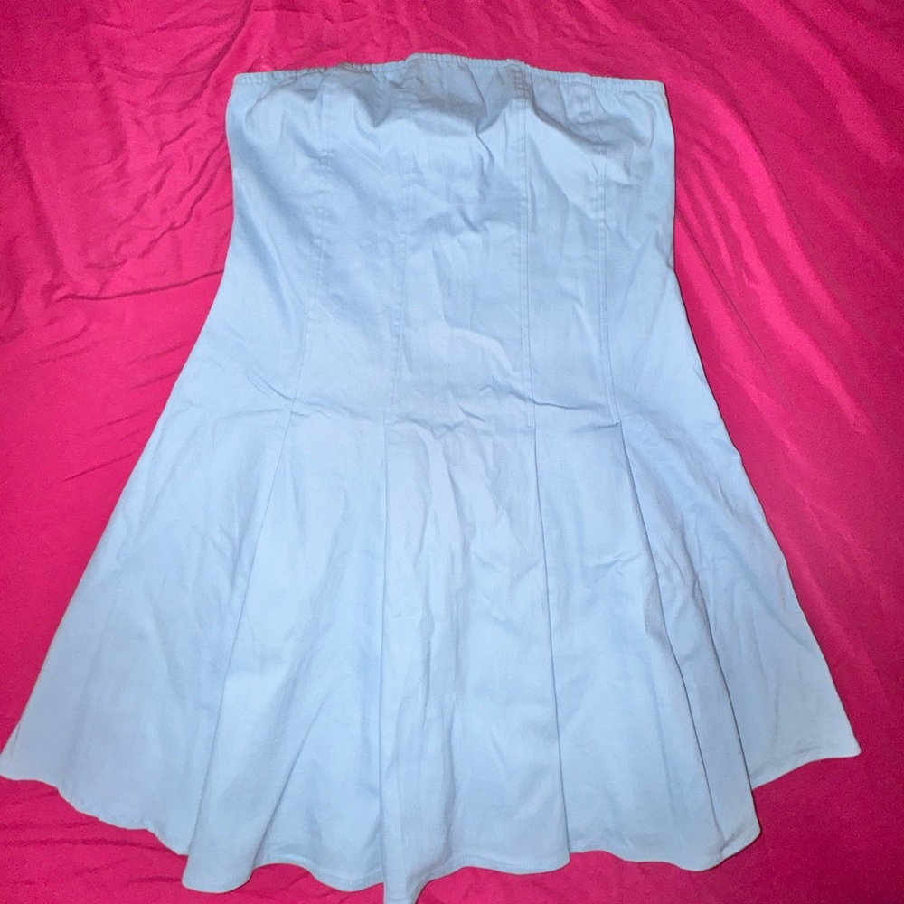 Strapless Light Blue Dress